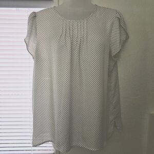 FUN 2 FUN White Polka Dot Top